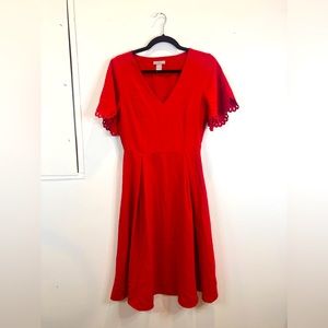 Scallop shoulder Red H&M Dress
